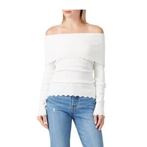 Milly Foldover Scallop Sweater S